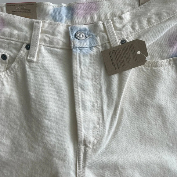 Levi’s 501 Cotton Straight Leg High Rise Beige Tie-Dye Button Fly Jeans … - Picture 10 of 14
